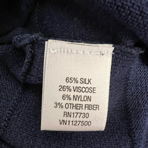 Issac Mizrahi For Target Womens Pullover Sweater Blue Stripe 3/4 Sleeve Sheer M - Picture 9 of 10